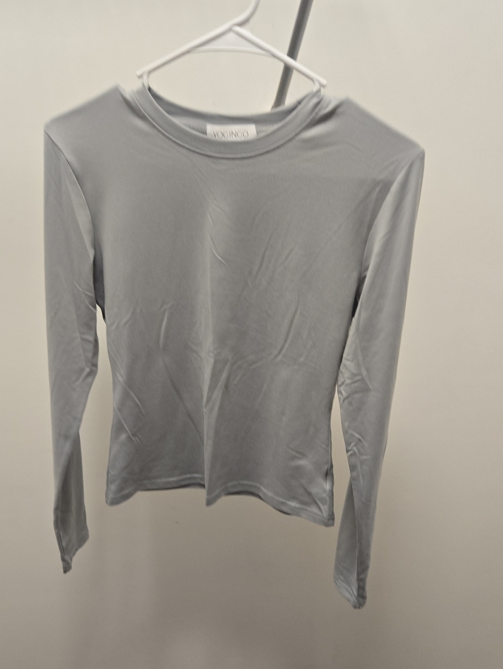Vince Women's Long-Sleeve Crewneck Top - Light Gray